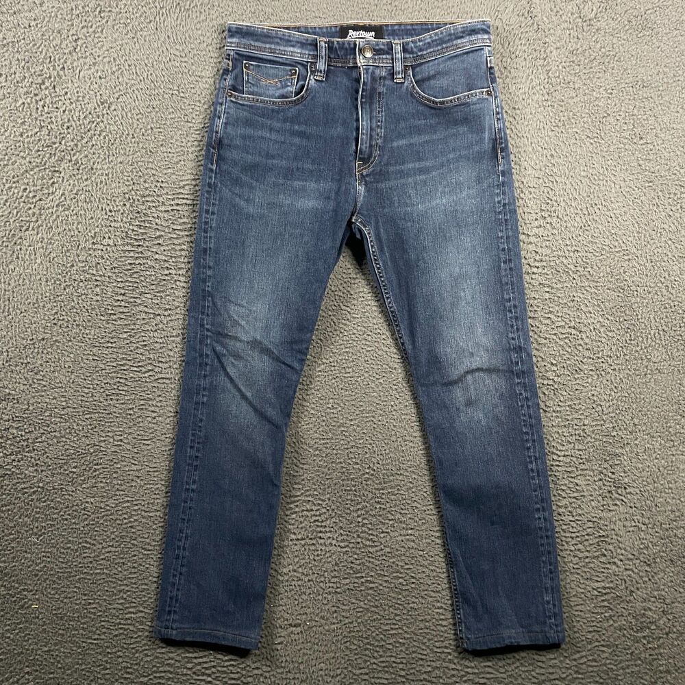 Revtown Jeans Mens 31x30 Blue Tapered Fit Stretch Dark Wash Denim Casual